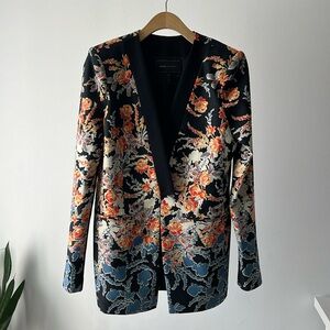 BCBGMAXAZRIA floral blazer tuxedo jacket S